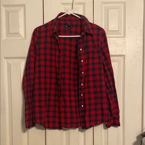 GAP Red and Black Casual Button Down Shirt
